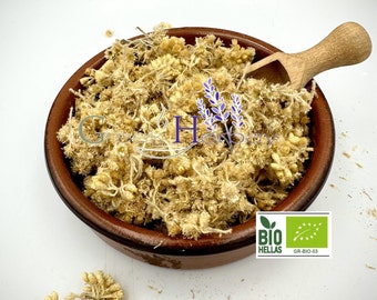 100% Organic Greek Helichrysum Immortelle Everlasting Flower Loose Herb - Helichrysum Italicum -Superior Quality Herb{Certified Bio Product}
