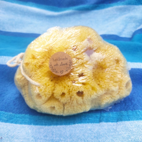 100% Natural Dried Greek Sea Sponge 5.0"-5.50" inches(12-14cm) - Kalymnos Bath Shower - Mediterranean Sea Sponge - Harvest 2023