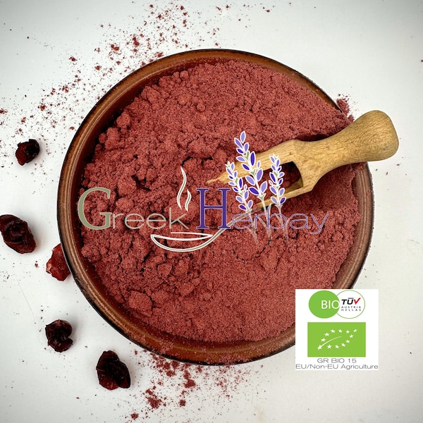 100% Organic Cranberry Fruit Ground Powder - Vaccinium Macrocarpon - Superior Quality Superfood&Powders {Certified Bio Product}