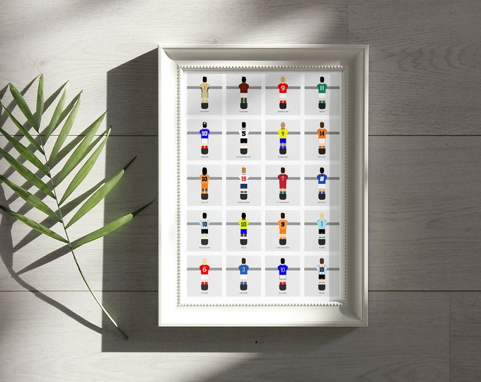 Football Legends Wall Art Foosball Print