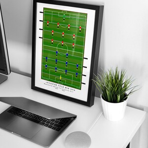 レスター・シティがタイトルを獲得 2016 ウォールアート サッカープリント