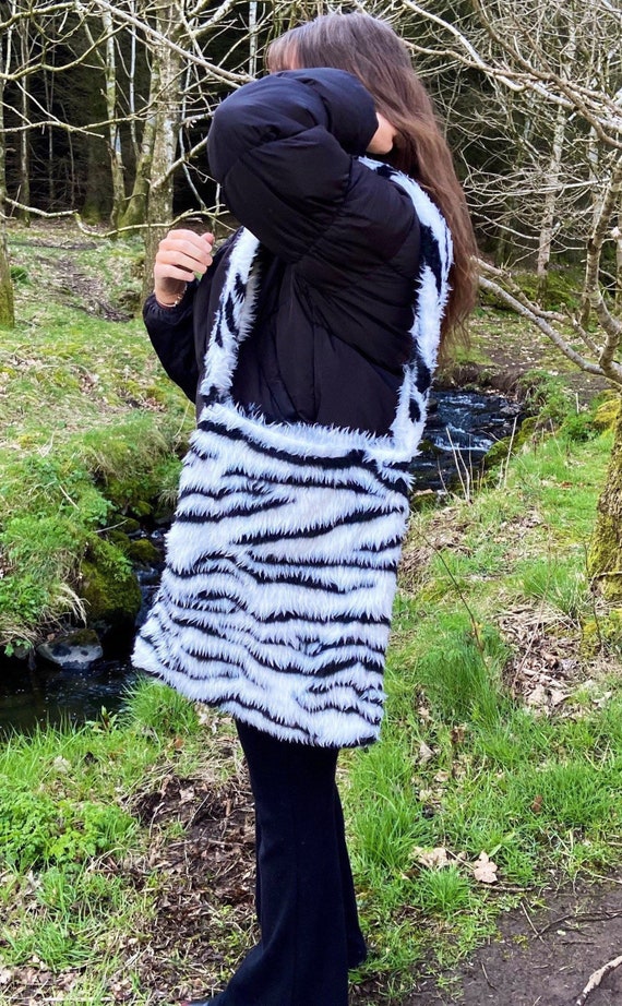 fluffy zebra bag