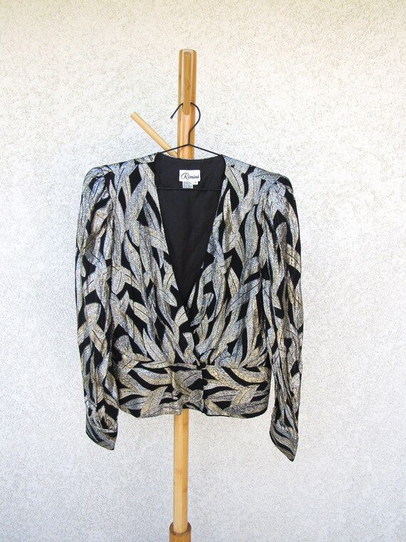 1980's Vintage Metallic Blouse