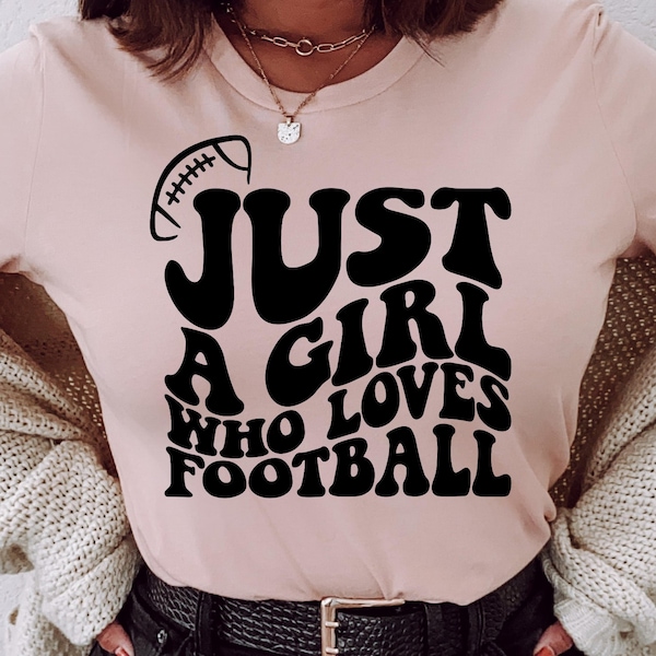 Just A Girl Who Loves Football Svg, Football Quotes Svg, Football Mom Svg, Helmet Svg, Wavy Svg, Trendy Svg, Groovy Svg, Cut Files, Png