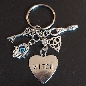 Wicca keychain, wiccan keychain, witch keychain