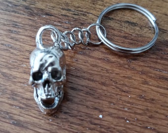 3d silver skull Keychain