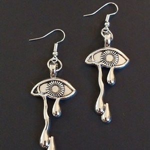Large silver crying eye, eye earrings, unusual earrings, hypoallergenic and nickel free backs of your choice
