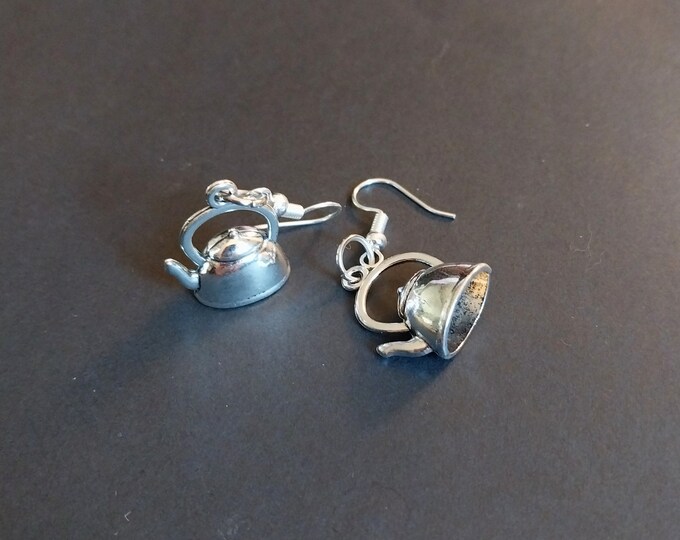 Antique Bronze Tea Kettle Earrings Etsy