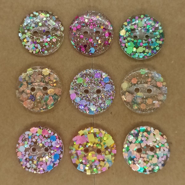 MADE TO ORDER 20mm Glitter Button Sets