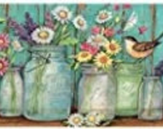 Flowers in a jar full drill diamond painting kit (12 x 16)
