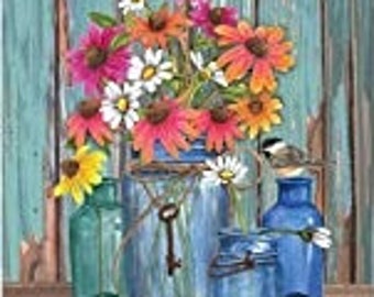 Flowers in a Vase Full Drill Round Diamond Painting Kit (12 X 12)