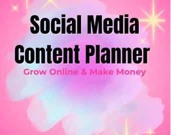 Planificateur de contenu pour les médias sociaux | Planificateur de marketing numérique | Gagnez de l'argent en ligne | Idées de contenu et accroches | Agenda Creator imprimable