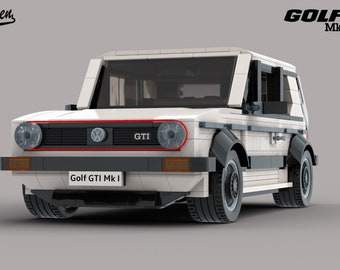 MOC Volkswagen Golf MK1 GTI (White Edition) Instruções de construção