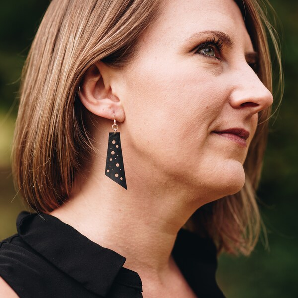 Earrings - Upcycled earrings from Bike Inner Tubes in Whistler BC Canada - Black - Into The Mystic