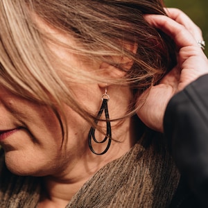Handcrafted Upcycled Earrings from Bike Inner Tubes | Sustainable Fashion Statement Jewelry | Eco-Friendly, Unique Design, Loop Design