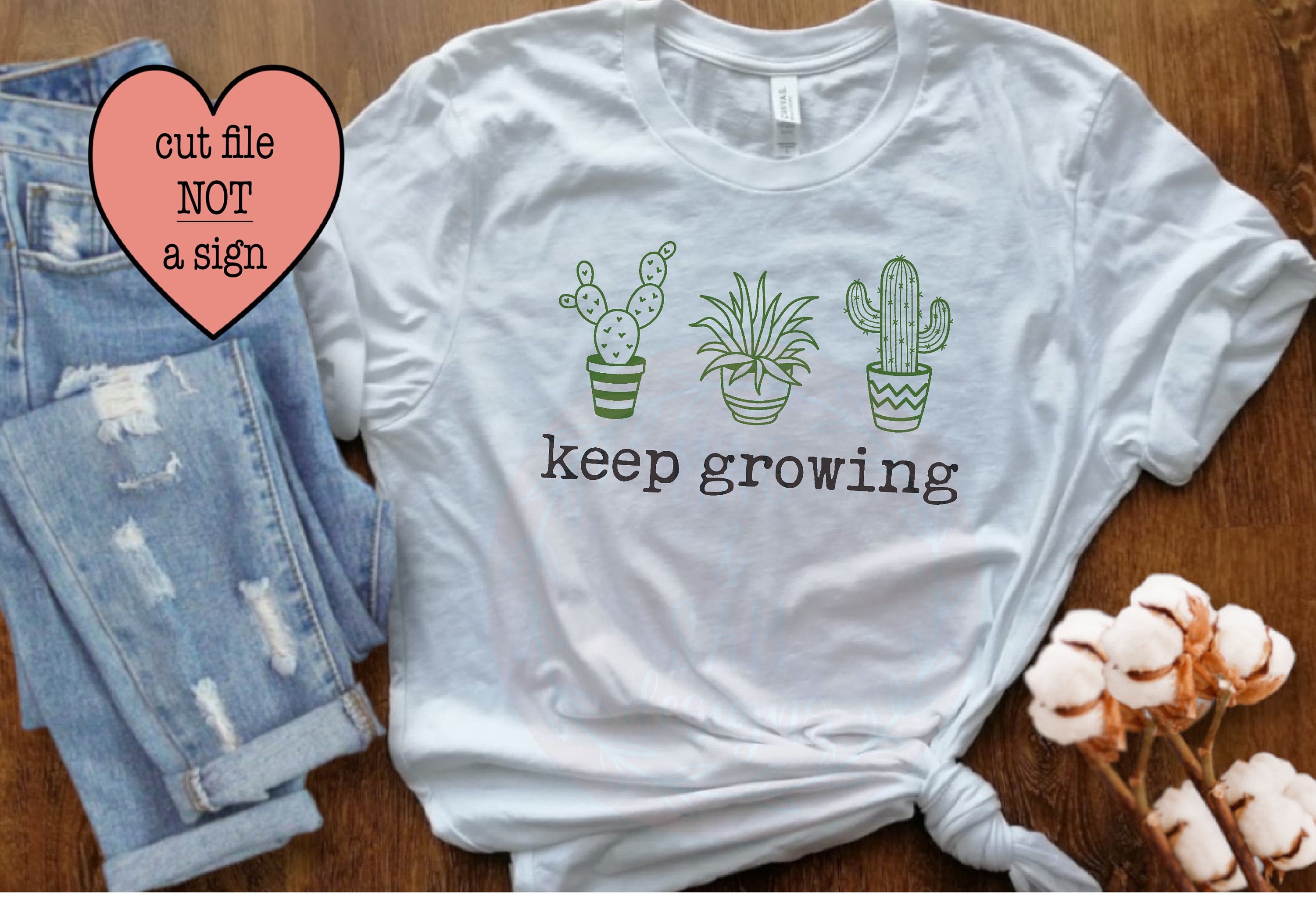 Keep Growing SVG Cactus SVG Plant SVG Shirt svg wood sign | Etsy