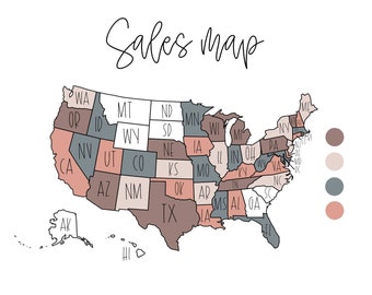 sales map tracker procreate or printable united states etsy etsy