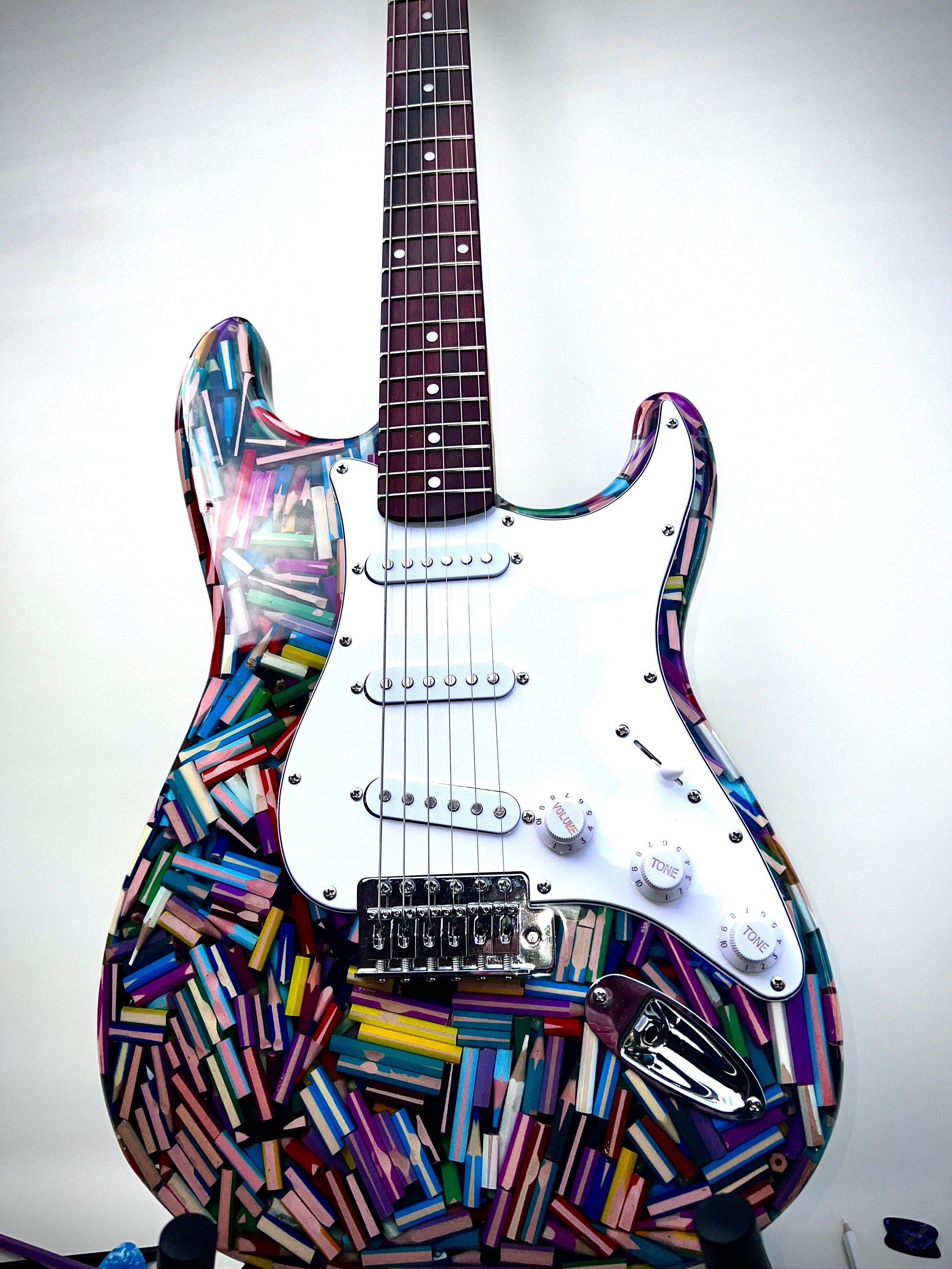 Coloured Pencils Epoxy Guitar Etsy