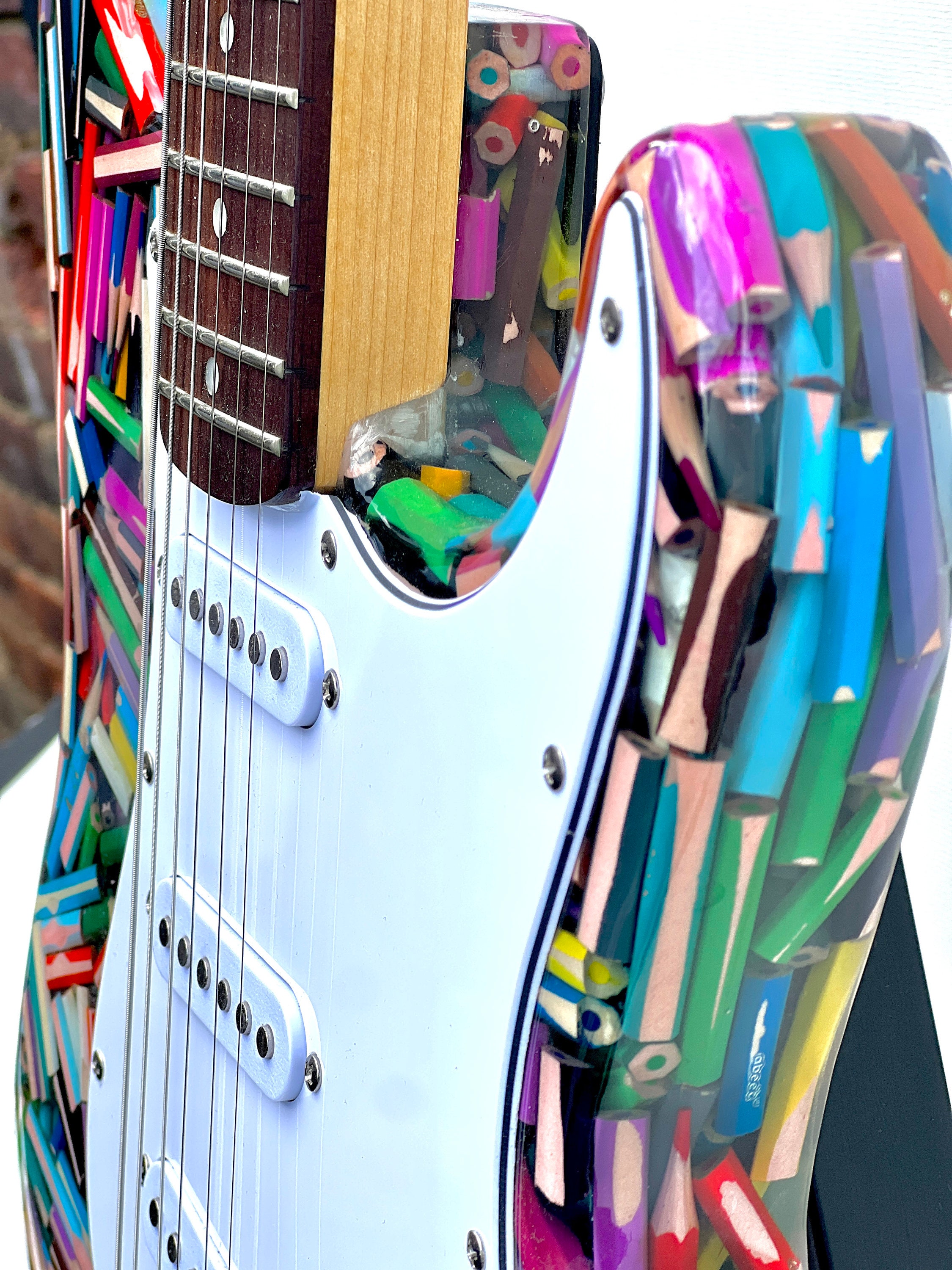 Coloured Pencils Epoxy Guitar Etsy