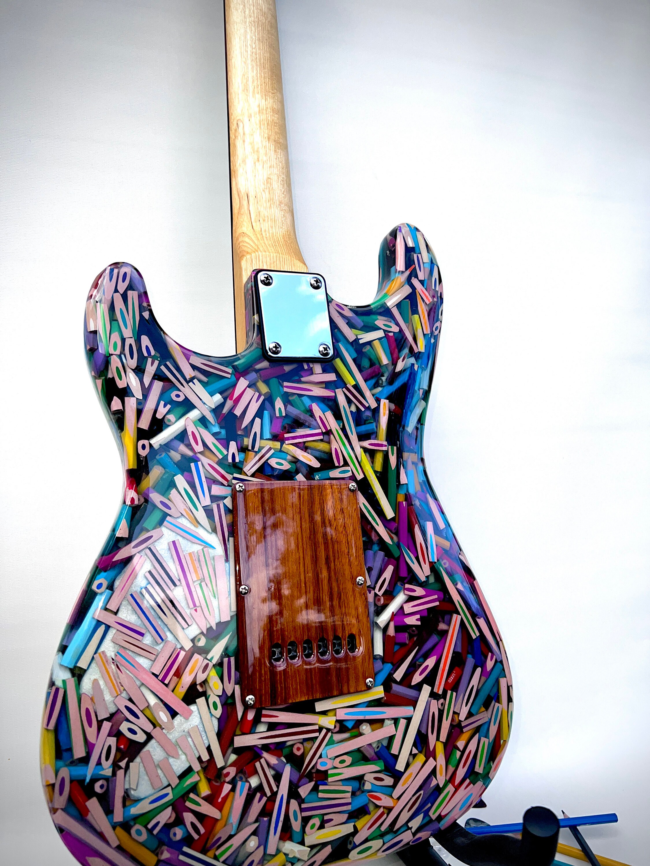 Coloured Pencils Epoxy Guitar Etsy Canada
