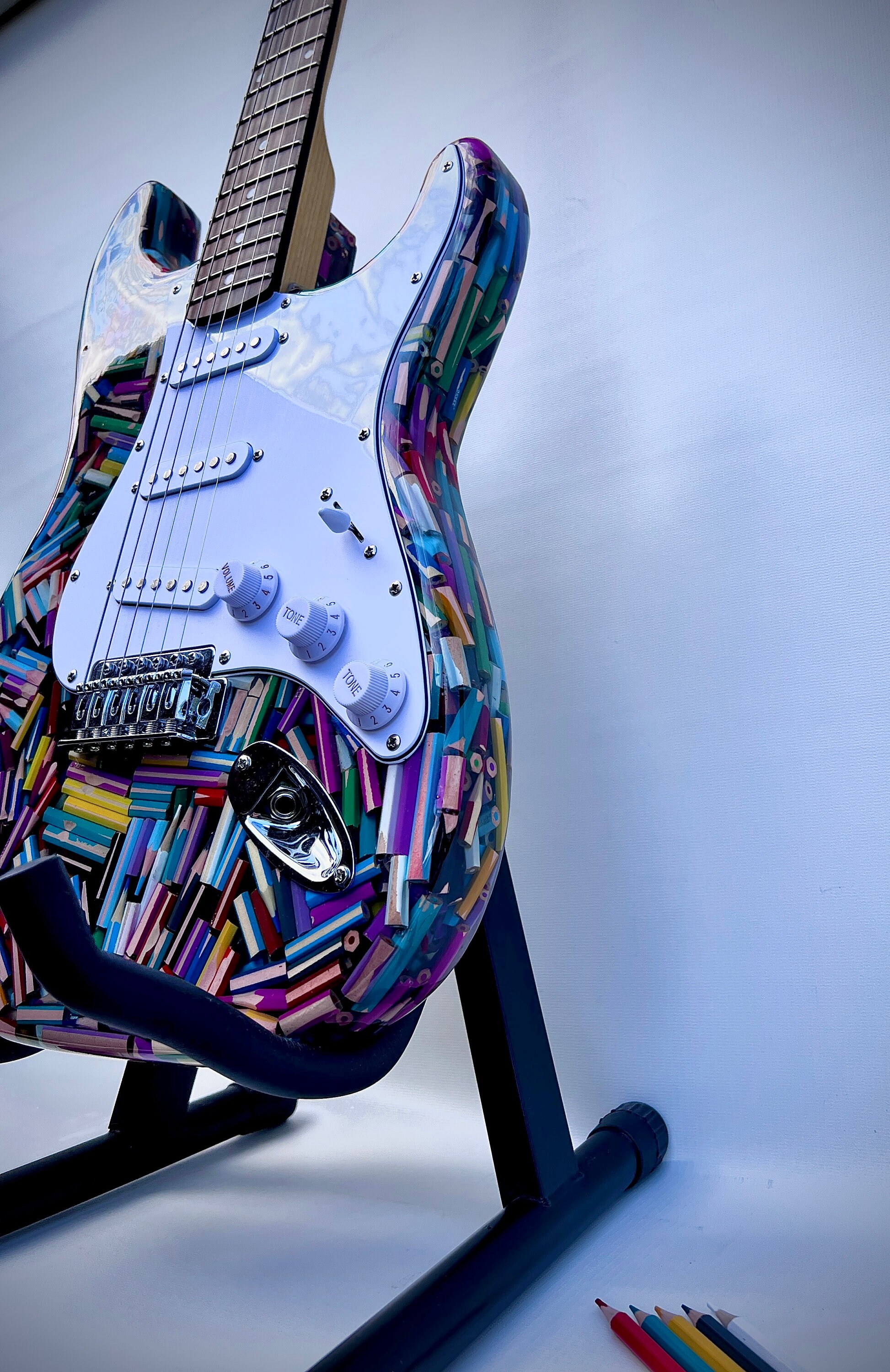 Coloured Pencils Epoxy Guitar Etsy
