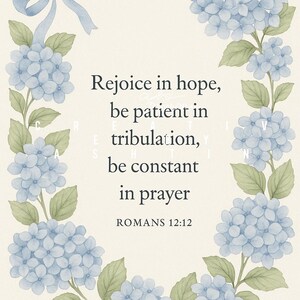 Rejoice in Hope – Romans 12:12 Bible Verse Wall Art | Christian Nursery or Home Decor | Scripture Printable