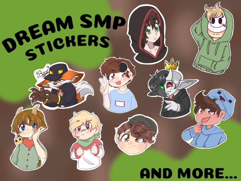 Dream Smp Stickers. Mega Pack of 40 stickers: Matte / Glossy 