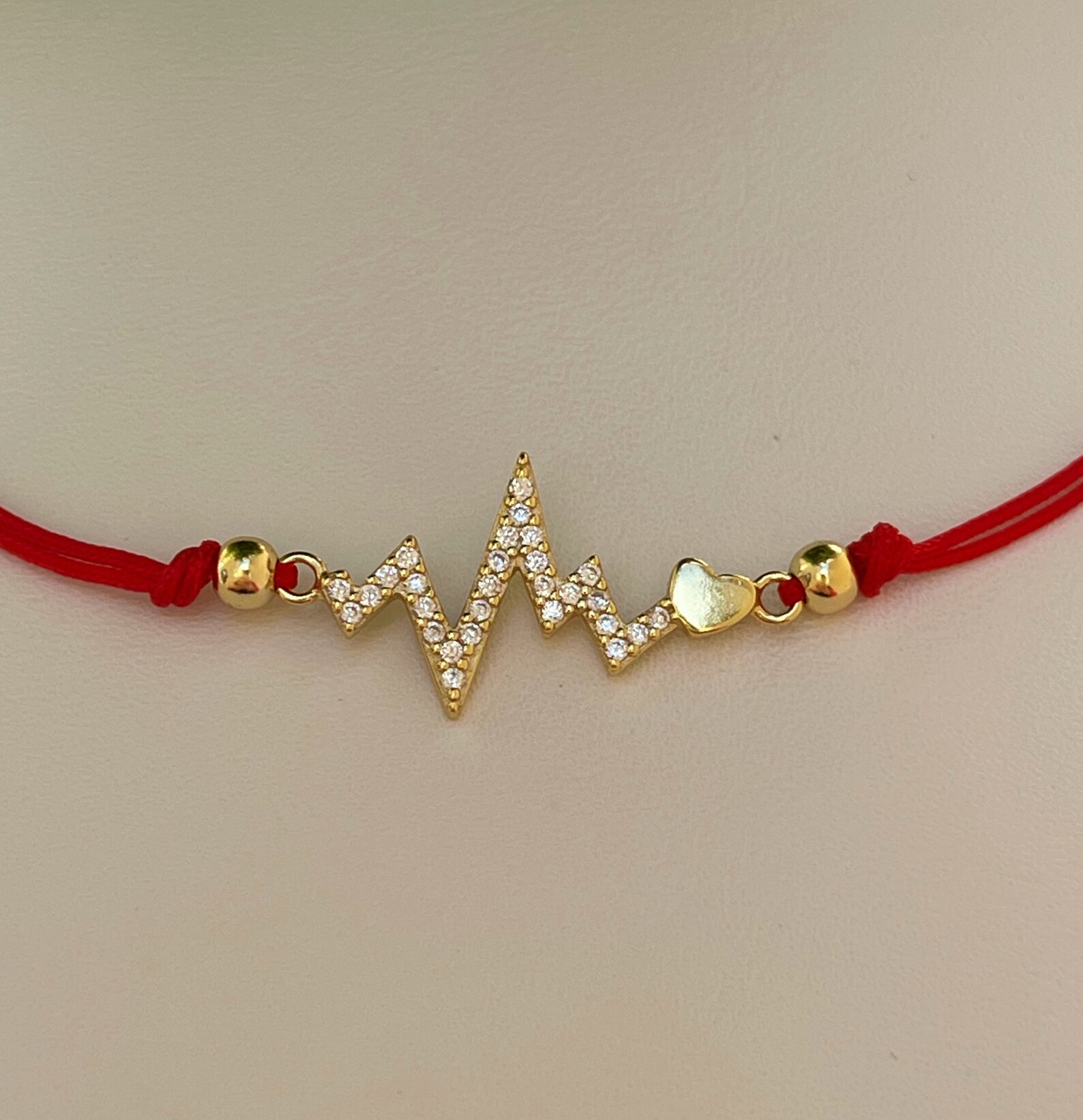 Red String Bracelet Heartbeat/ Hearts&love Inspirational Charm Etsy