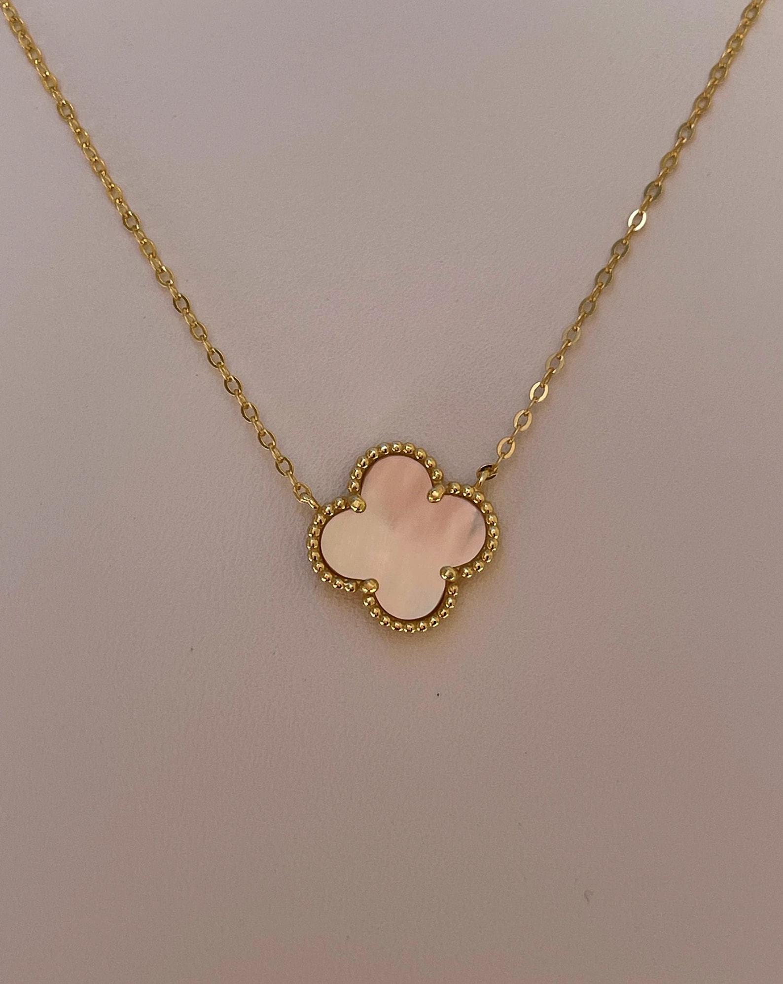 Single Mother of Pearl Clover Necklace in Sterling Silver/ | Etsy