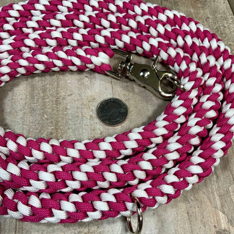 Pink Daisies 6 ft Pre-Made Paracord Dog Leash/ Puppy Leash Animal Lead