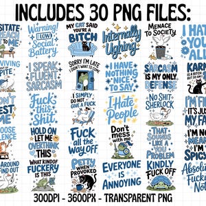 Sarkastisch im blauen Png-Bundle, trendiges PNG-Bundle, sarkastische Aufkleber, lustige Png-Aufkleber-Designs, Trending Png, Sublimationsdesigns für Erwachsene Png Bild 2
