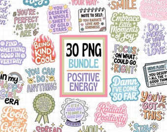 Positive Energie Png-Bundle, trendige PNG-Bundle, Positive Zitate Png, Motivations Affirmationen Png-Bundle, Inspiration Png, Viral Happy Png