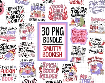 Smutty Bookish Png Bundle, Trendy PNG Bundle, Spicy Book Sticker Pack Png, Spicy Romance Png, Smutty Lover Png Bundle, Smut Booktok PNG