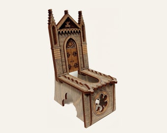 Gothic tomb mobile phone stand, adjustible angle. Portable decorative cell phone holder & charging station cradle for home or office.