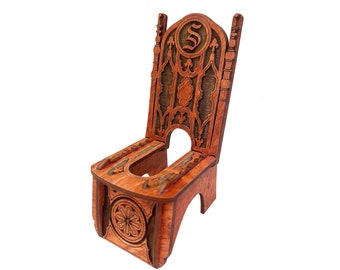 Support pour téléphone portable en bois monogrammé Phone Throne, angle réglable. Support de téléphone portable et station de charge pour la maison ou le bureau