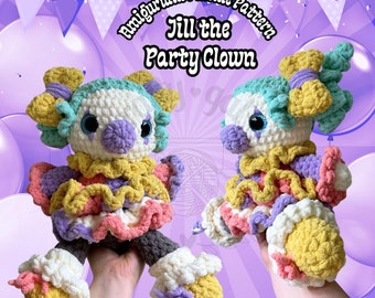 Clown Häkelmuster, Amigurumi Clown Muster, Clown Häkelanleitung, Jill The Party Clown, Clown Puppe Muster, Amigurumi Muster, Clown