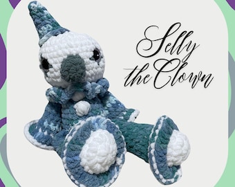 Amigurumi Clown Pattern, Crochet Clown Pattern, Selly The Clown, Clown Doll Pattern, Amigurumi Pattern, Clown Plush, Halloween Amigurumi