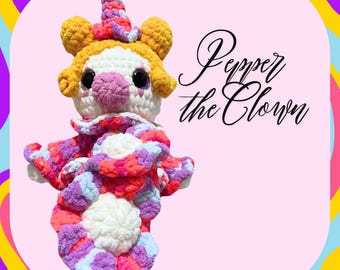 Clown Häkelmuster, Amigurum Clown Muster, Clown Häkelmuster, Pepper Der Clown, Clownpuppe Muster, Amigurumi Muster, Clown Plüsch,