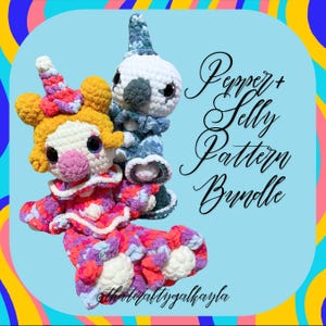 Crochet Clown, Amigurumi Clown Pattern, Crochet Clown Pattern, Pepper The Clown, Clown Doll Pattern, Amigurumi Pattern, Clown Plush,