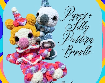 Clown Häkeln, Amigurumi Clown Muster, Clown Häkeln Muster, Pepper The Clown, Clown Puppe Muster, Amigurumi Muster, Clown Plüsch,