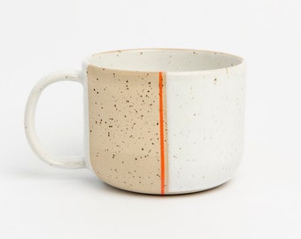Handmade Stoneware Coffee Mug: Modern Ceramic Pottery, 11oz