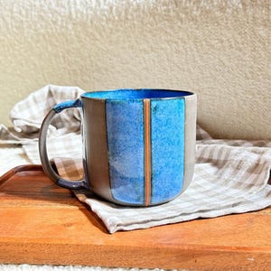 Große Keramikbecher Rad Steinzeug Tasse Handgemachte Keramik Kaffeetasse für Tee Kaffeeliebhaber Einzigartige Artisan große Keramiktasse