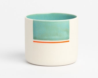 Minimalist Porcelain Cup Handmade Coffee Cup Green Ceramic