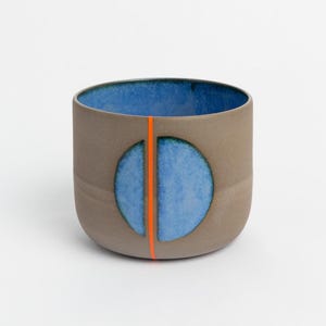 Handmade Ceramic Coffee Mug: Geometric Art, Minimalist Decor