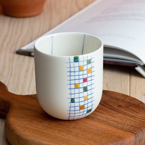 Custom Hand Painted Cup Unique Minimal Design cup no handle gift for boyfriend girlfriend mom dad