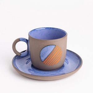 Handgefertigte Keramik Türkische Kaffeetasse Einzigartiges Einweihungsgeschenk Wohnkultur Handgefertigtes Geschirr Espressotassen-Set Minimalistisches Küchengeschirr