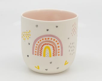 Tasse en porcelaine peinte à la main, fantaisiste et réconfortante, cadeau parfait pour les amateurs de thé ou de café, tasse de la Saint-Valentin