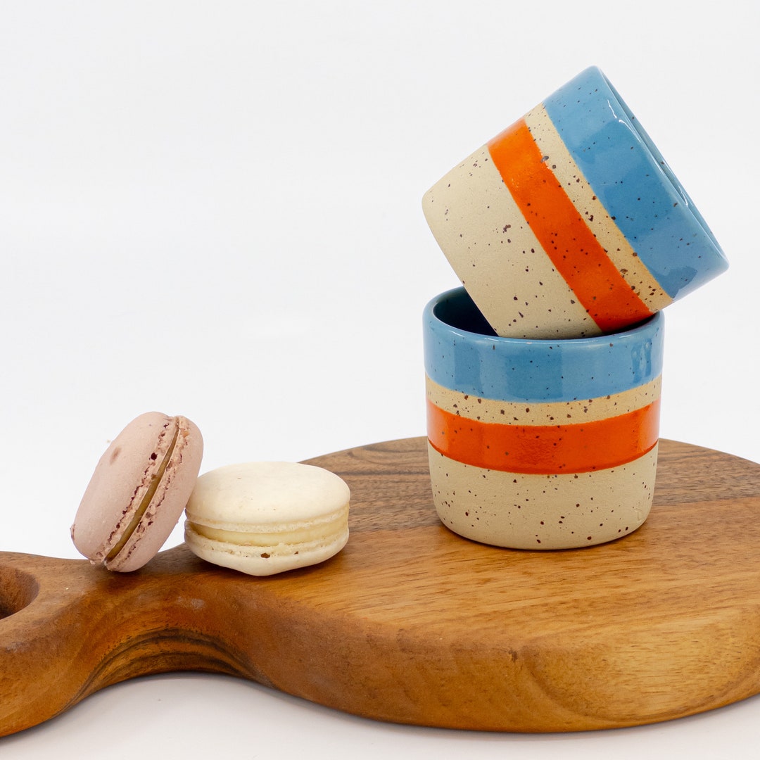 Set of 2 Handmade Espresso Cups Pottery Speckled Clay Tea Etsy