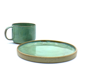 Stoneware Mug and Plate Handmade Ceramic Plate with Mug