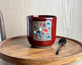 Handmade Stoneware Coffee Mug: Modern Ceramic Tumbler, 13oz